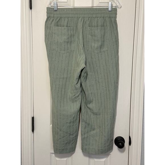 Soft Surroundings Linen Pants PM Coastal Grandma Resort Metallic Thread - Picture 6 of 11